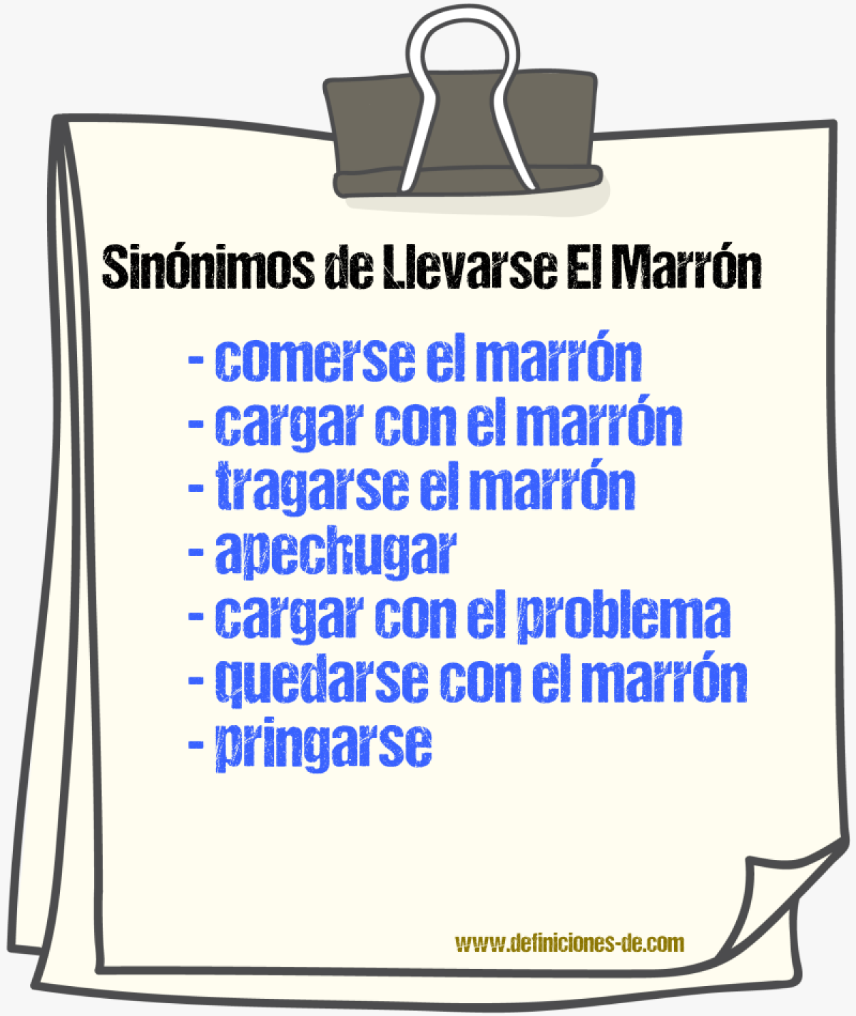 Sinónimos de llevarse el marrón