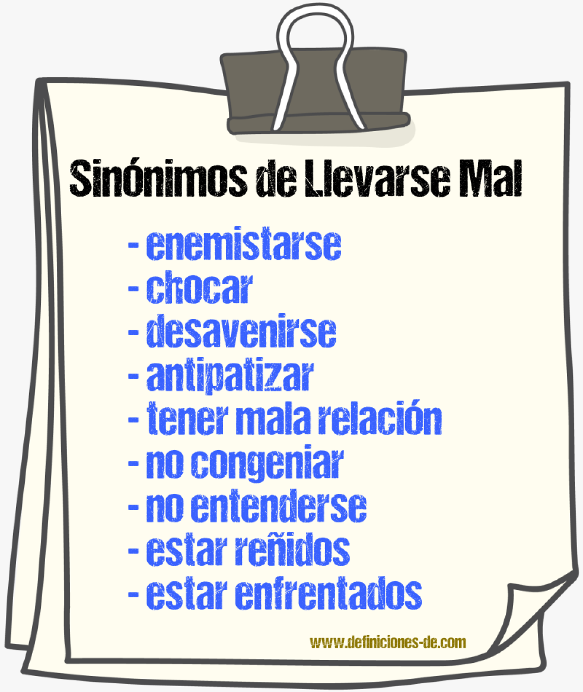Sinónimos de llevarse mal