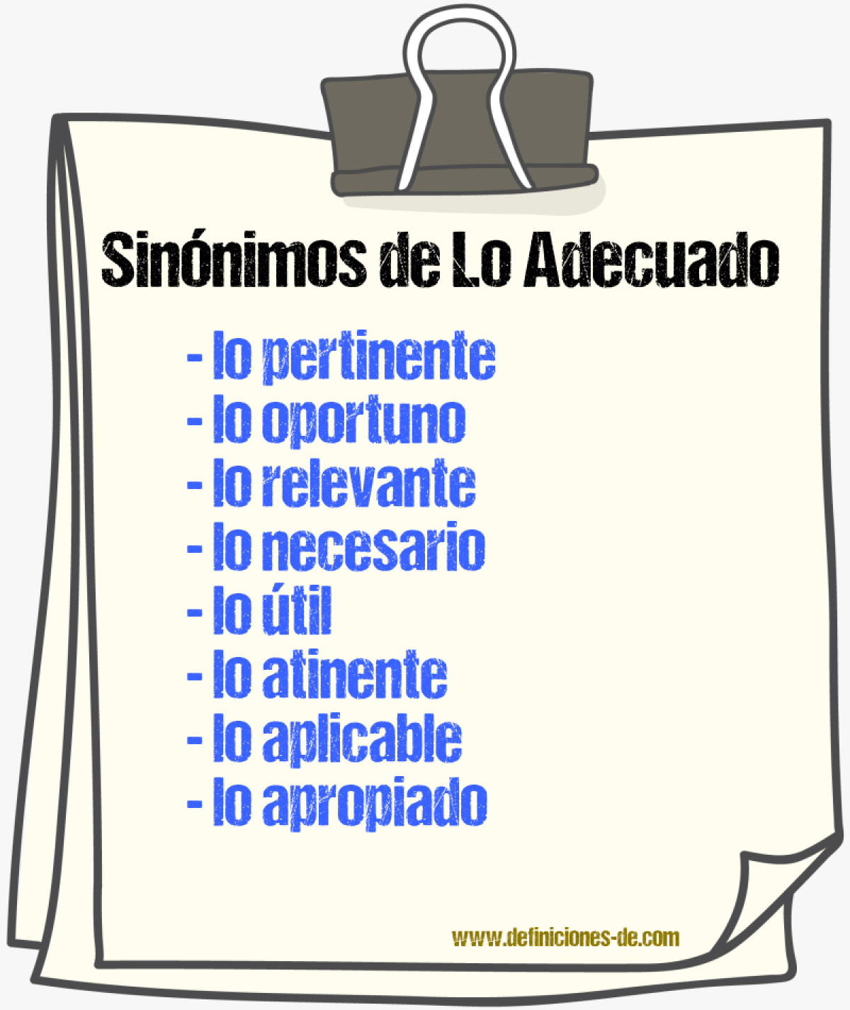 Sinónimos de lo adecuado