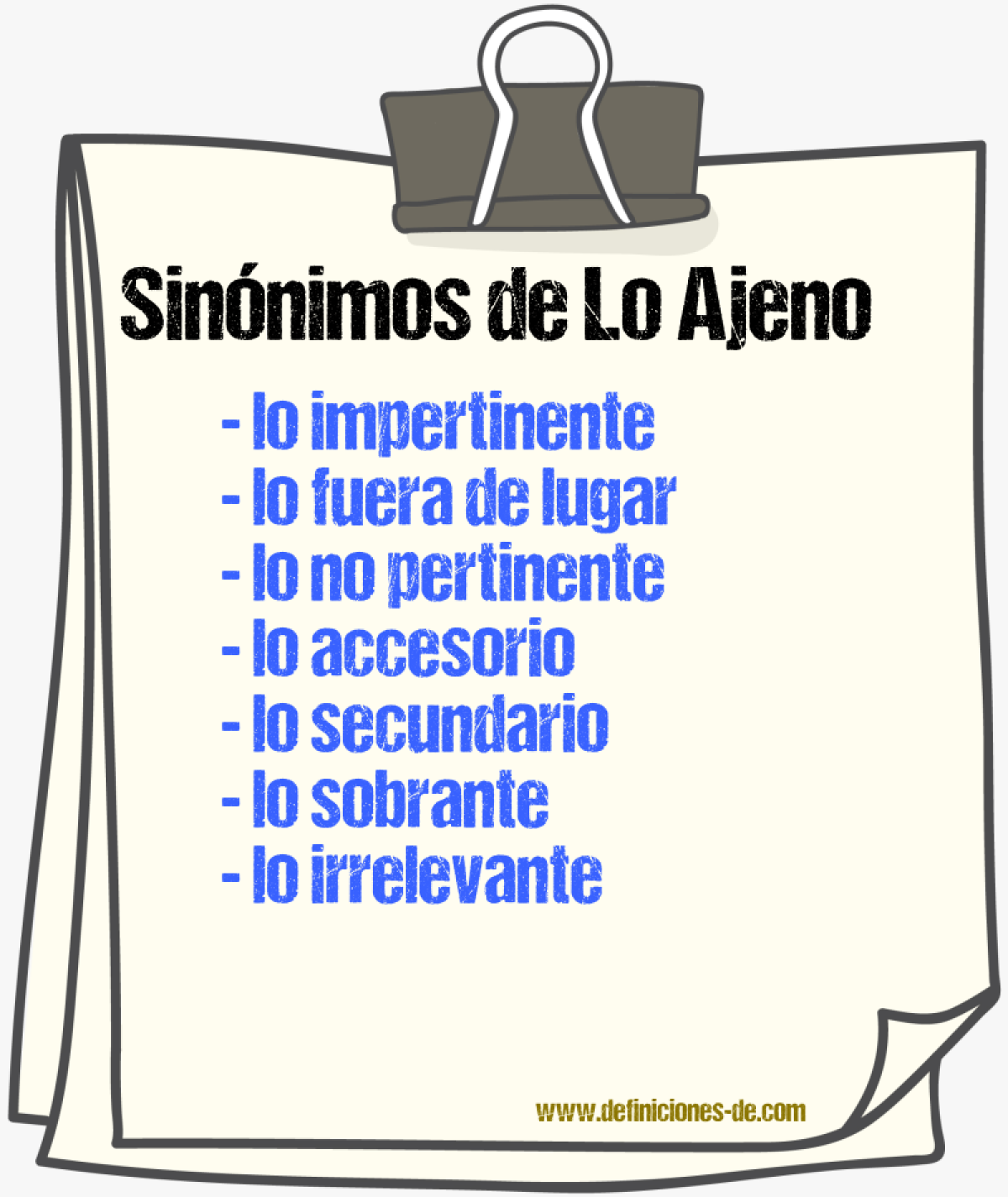 Sinónimos de lo ajeno