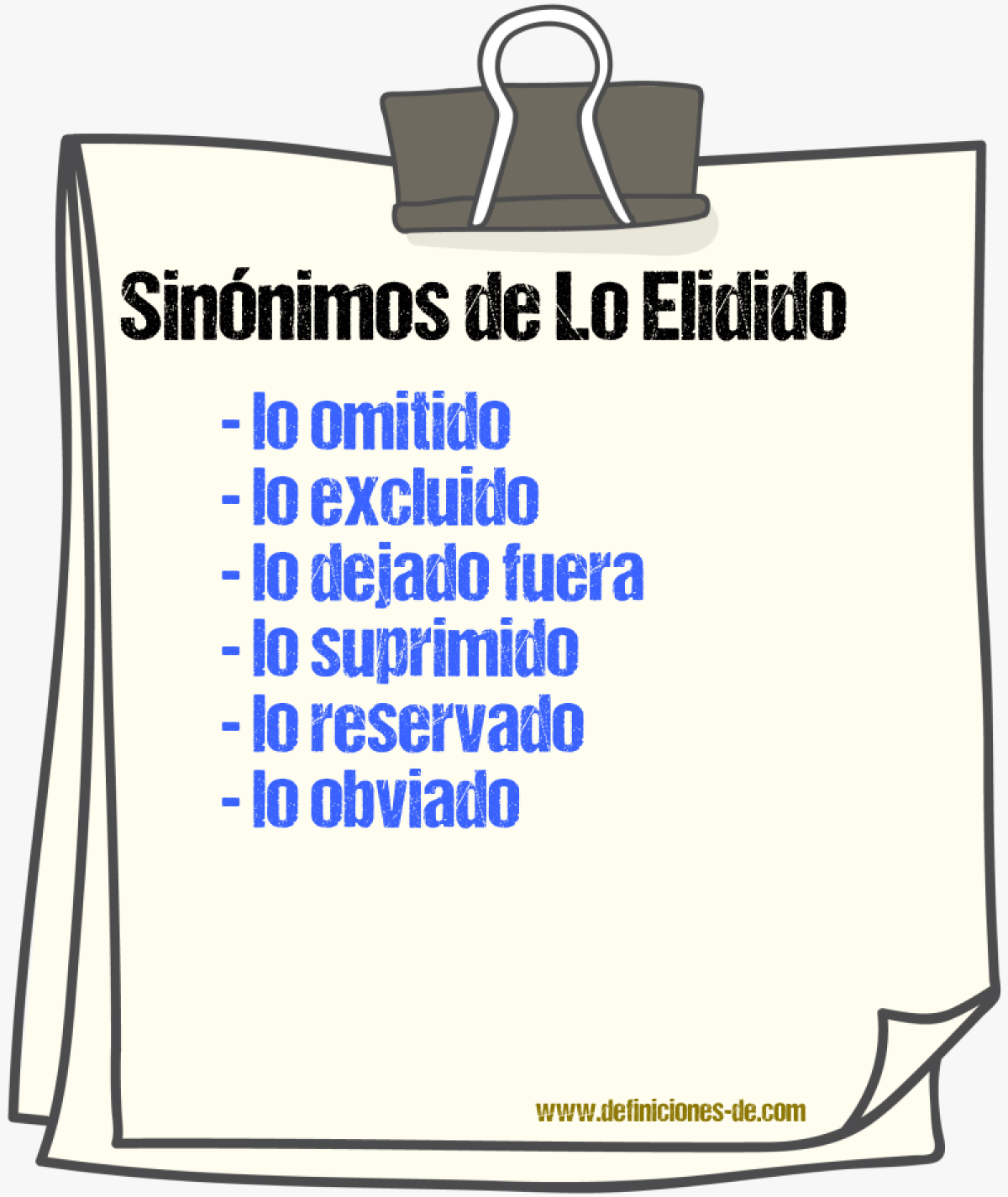Sinónimos de lo elidido