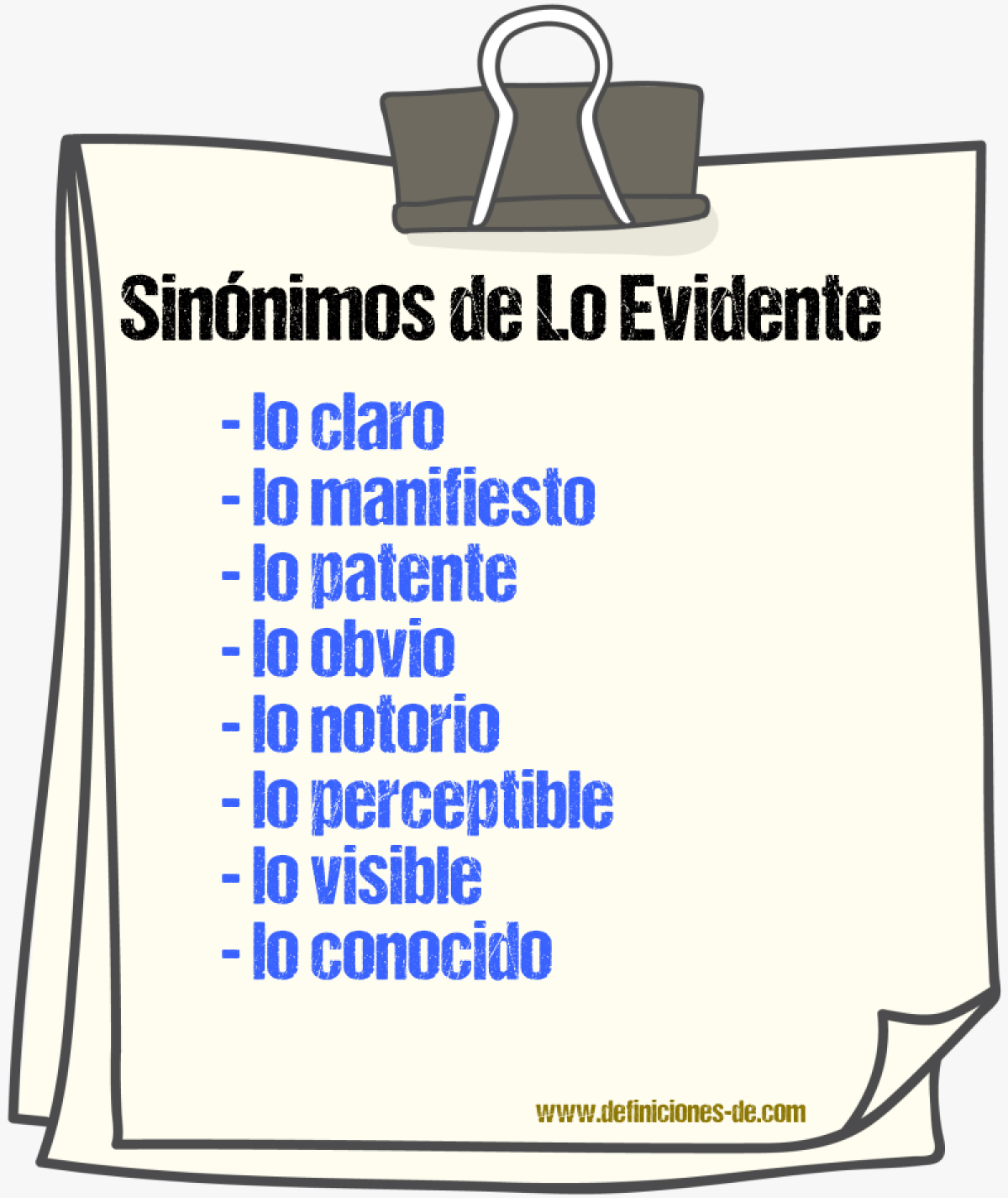 Sinónimos de lo evidente