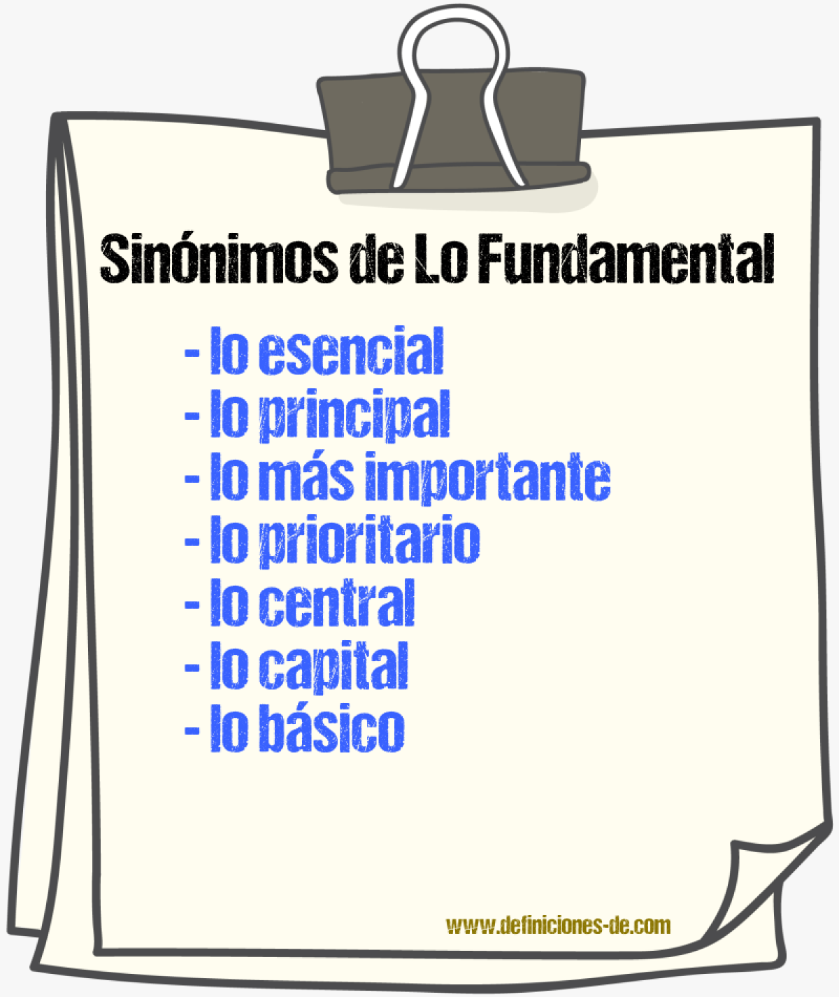 Sinónimos de lo fundamental