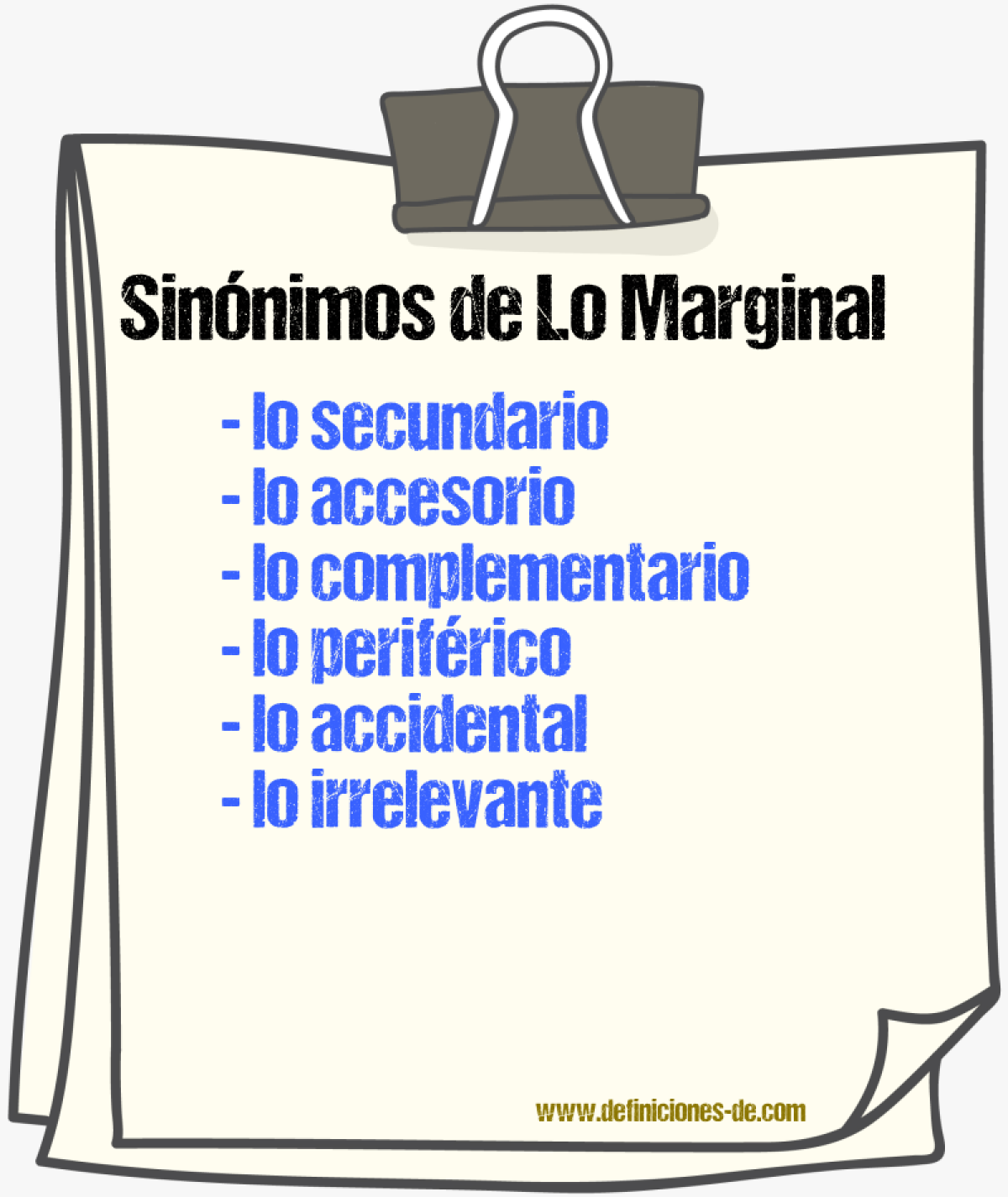 Sinónimos de lo marginal
