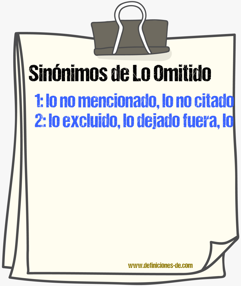 Sinónimos de lo omitido