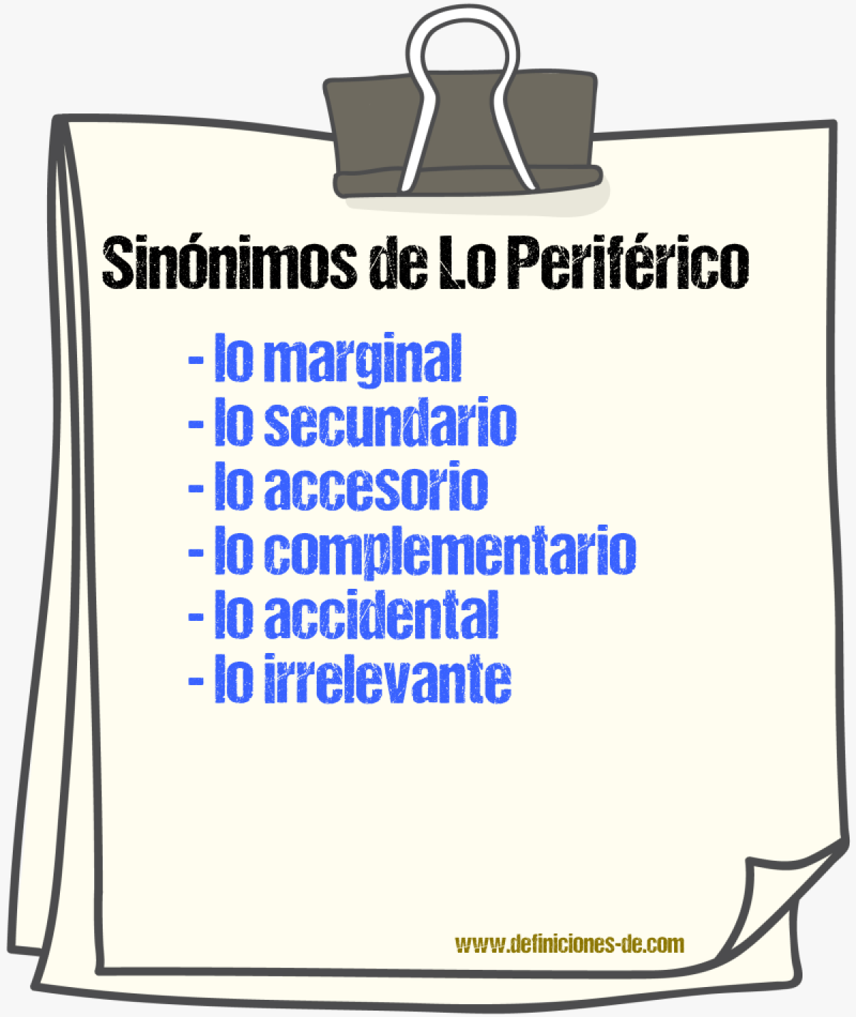 Sinónimos de lo periférico