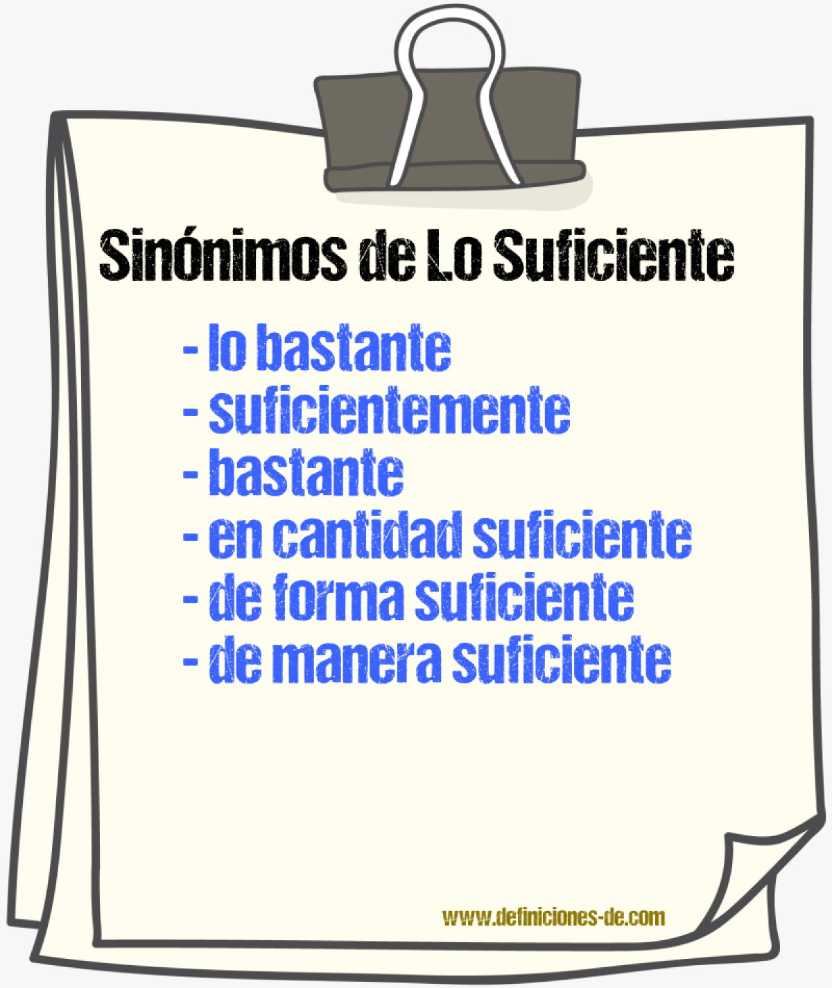 Sinónimos de lo suficiente
