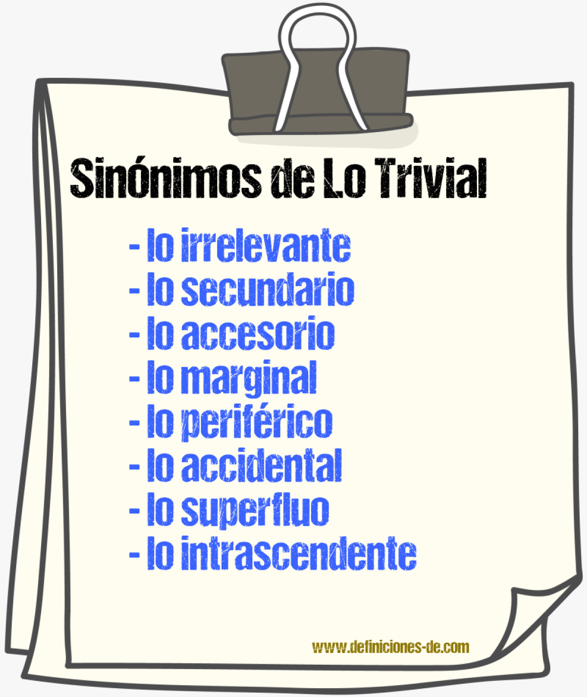 Sinónimos de lo trivial