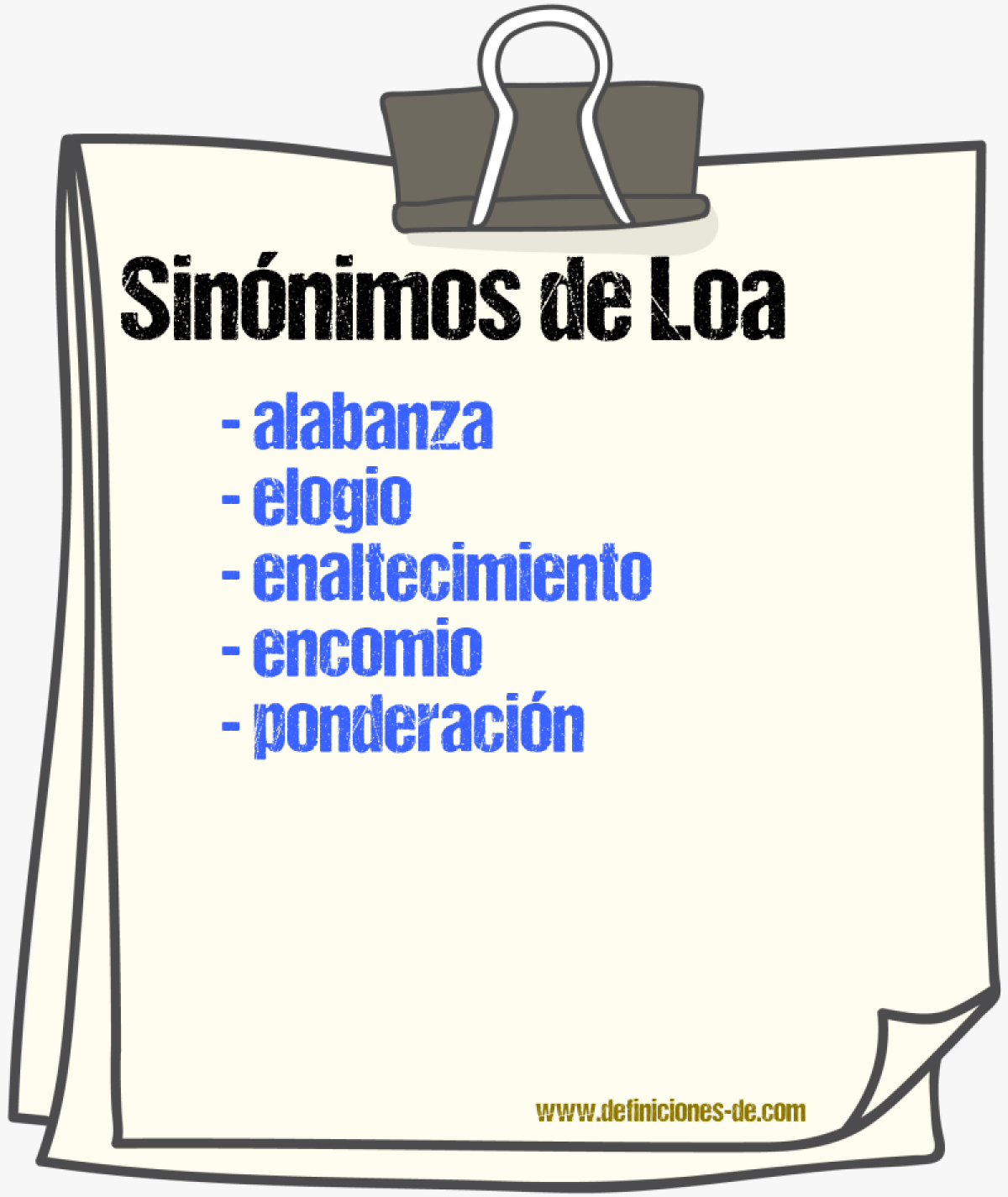 Sinnimos de loa