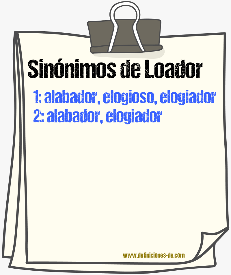 Sinónimos de loador