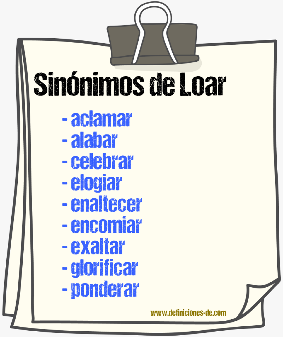 Sinnimos de loar