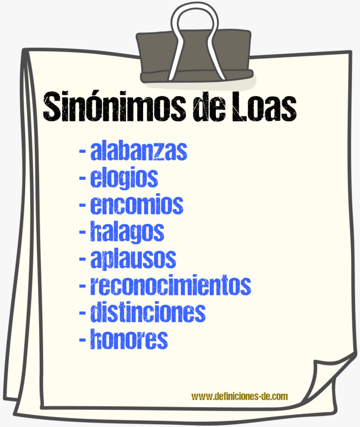 Sinónimos de loas