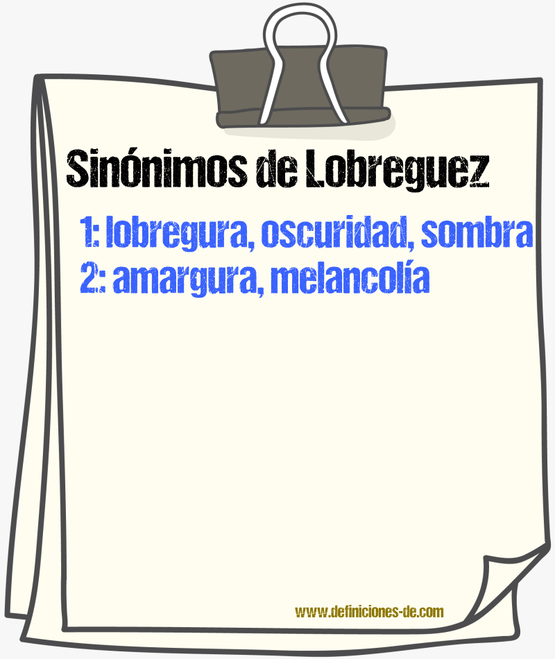 Sinnimos de lobreguez