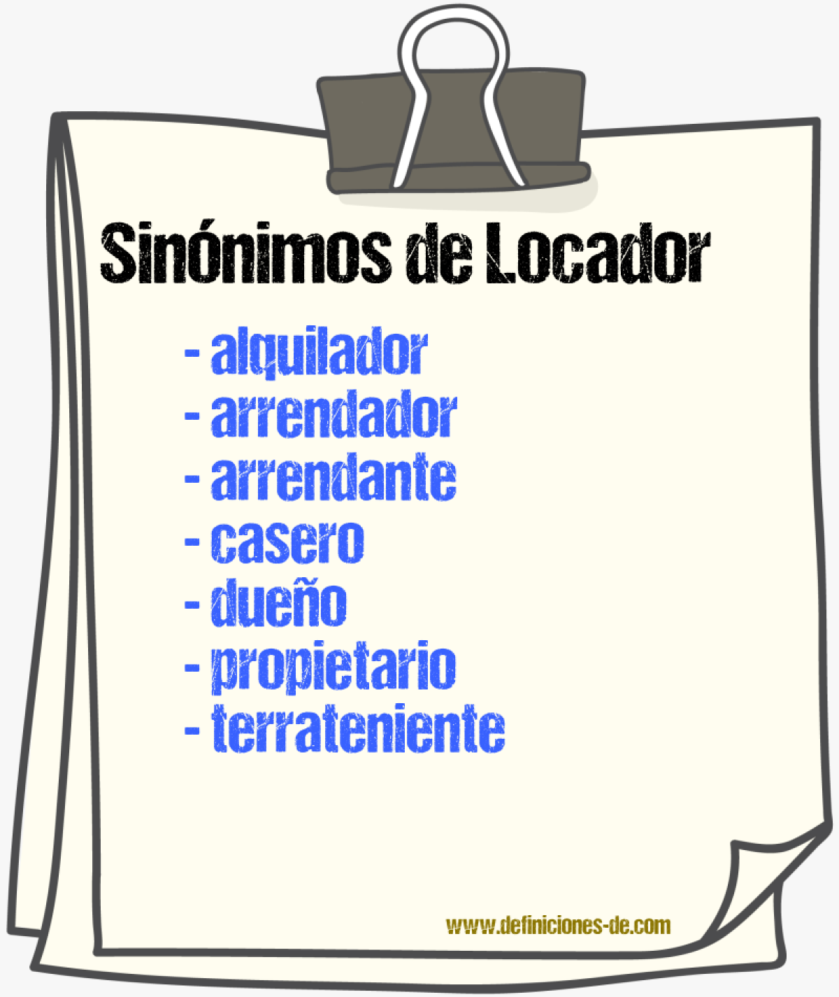 Sinnimos de locador