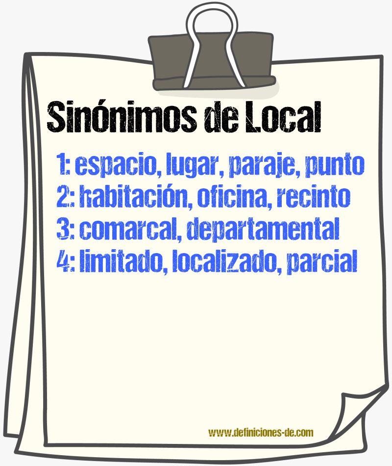 Sinnimos de local