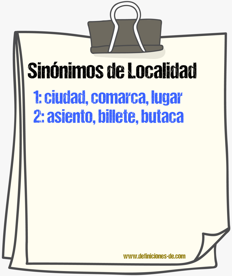 Sinnimos de localidad