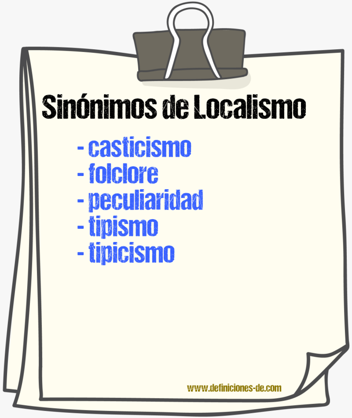 Sinnimos de localismo