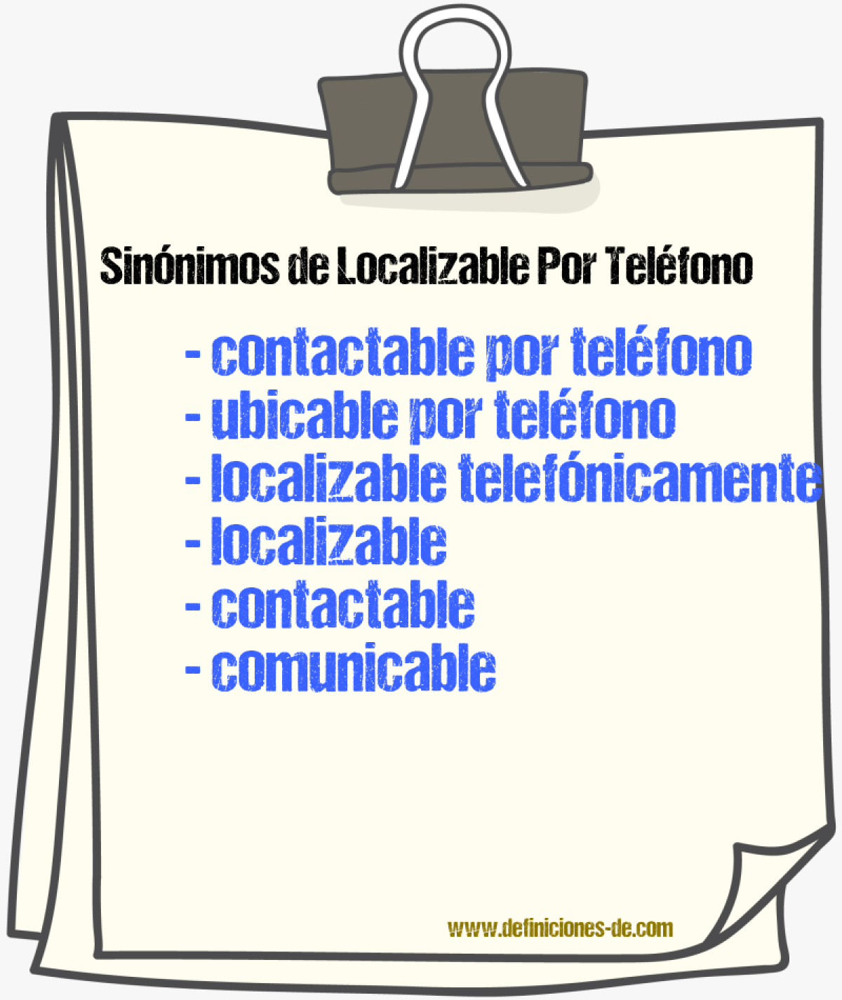 Sinónimos de localizable por teléfono