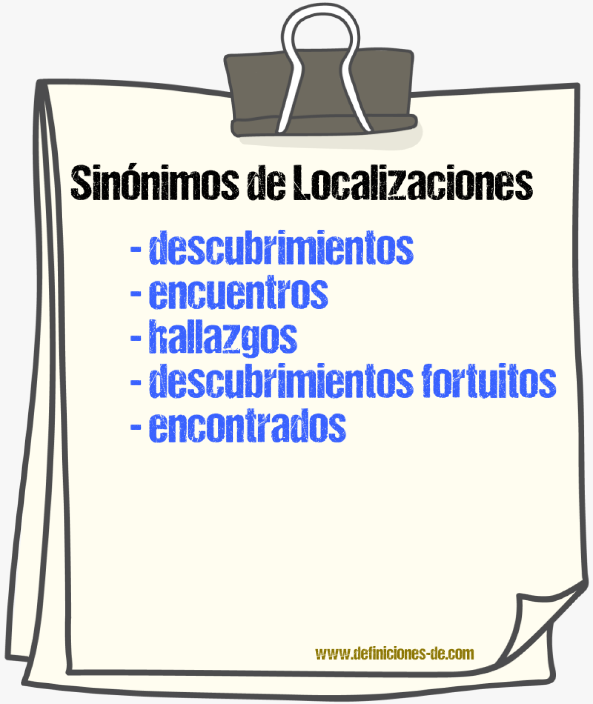 Sinónimos de localizaciones