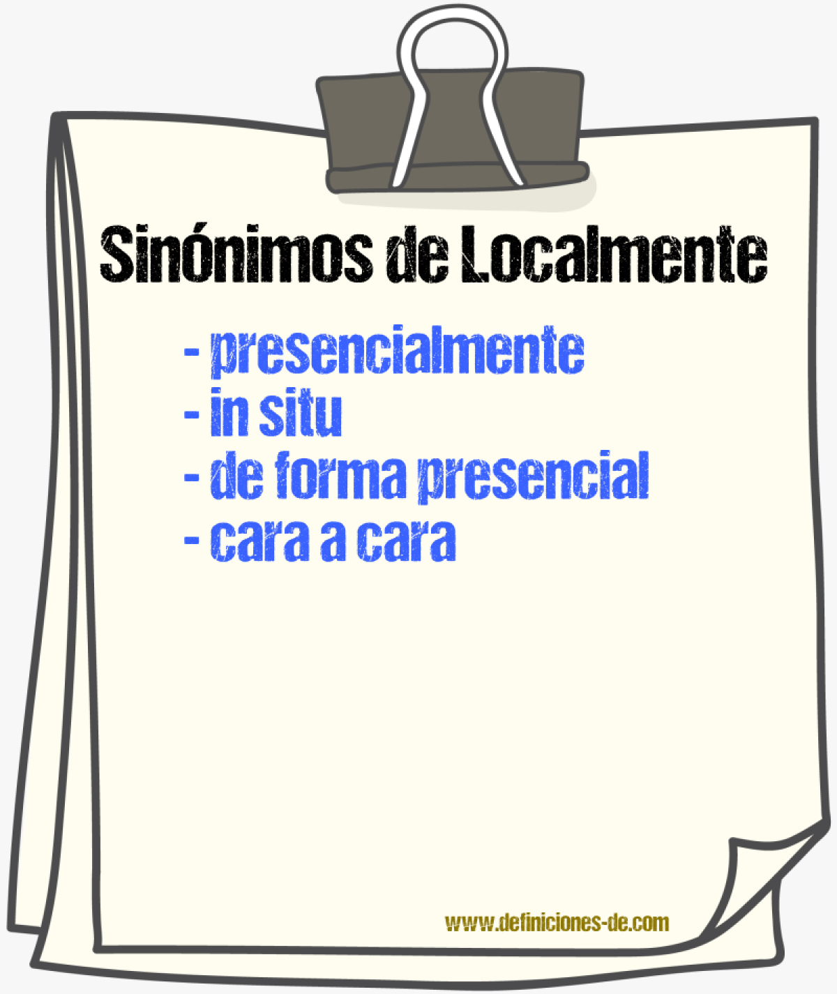 Sinónimos de localmente