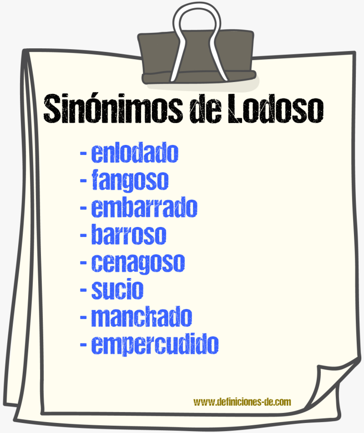Sinónimos de lodoso