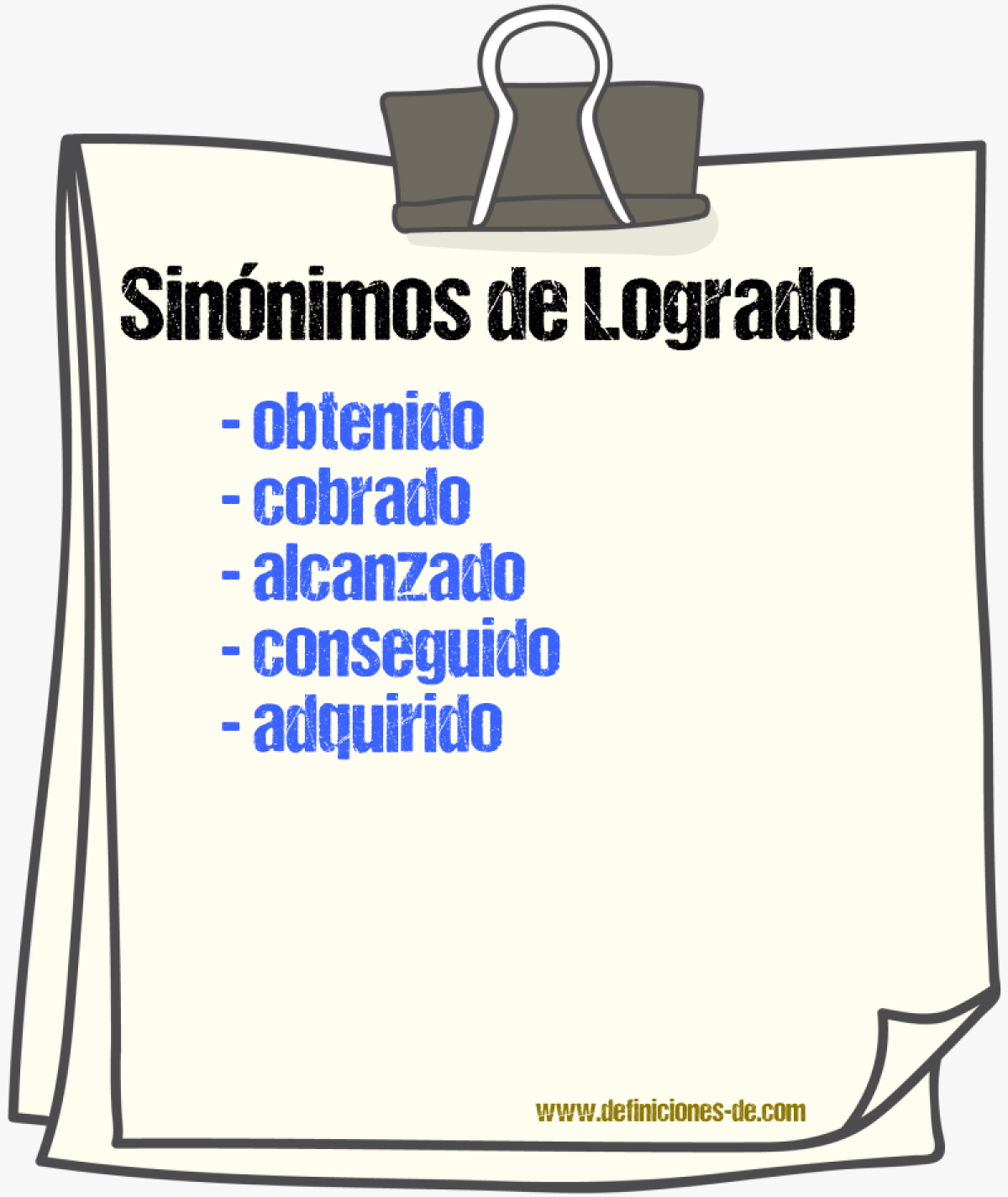 Sinnimos de logrado