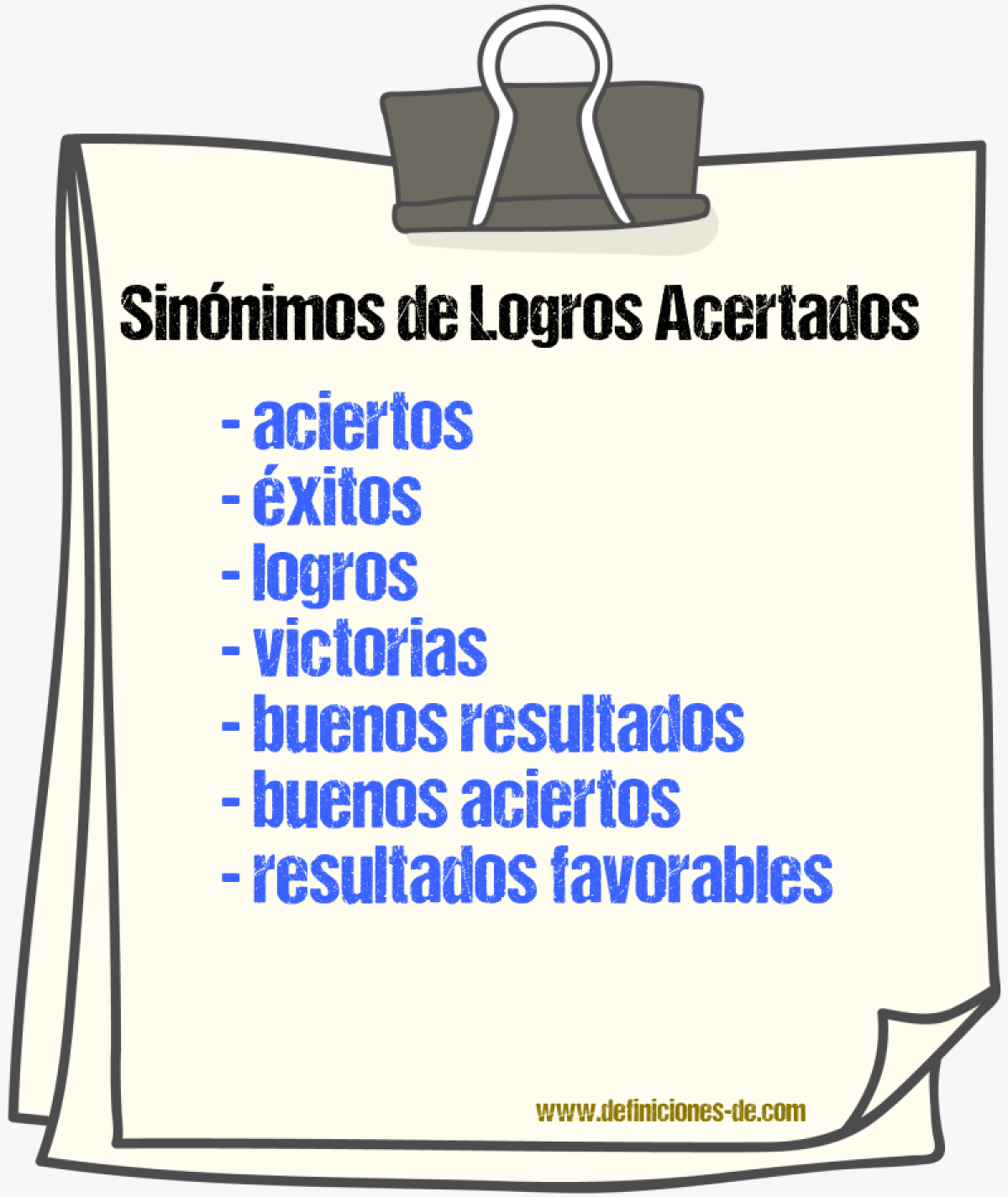Sinónimos de logros acertados