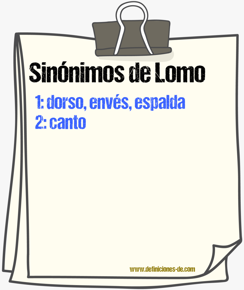 Sinnimos de lomo