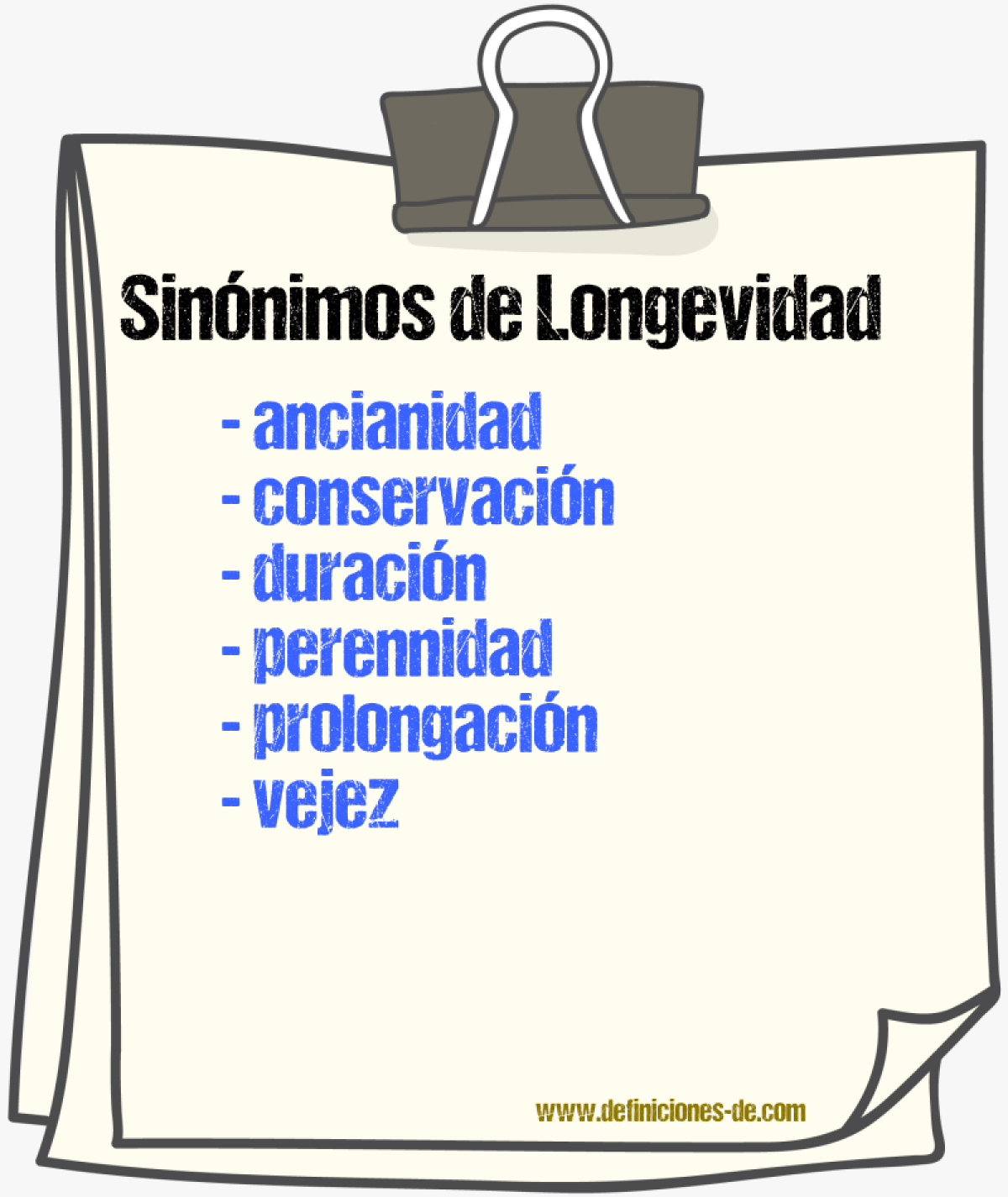 Sinnimos de longevidad