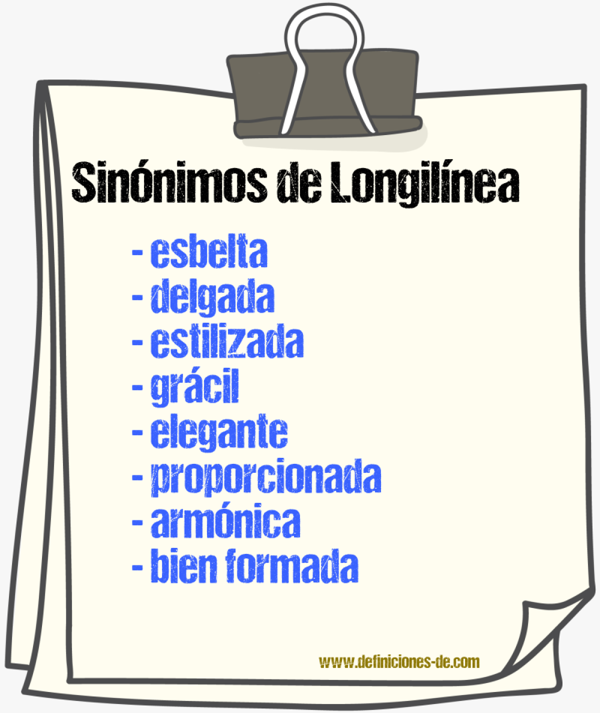 Sinónimos de longilínea