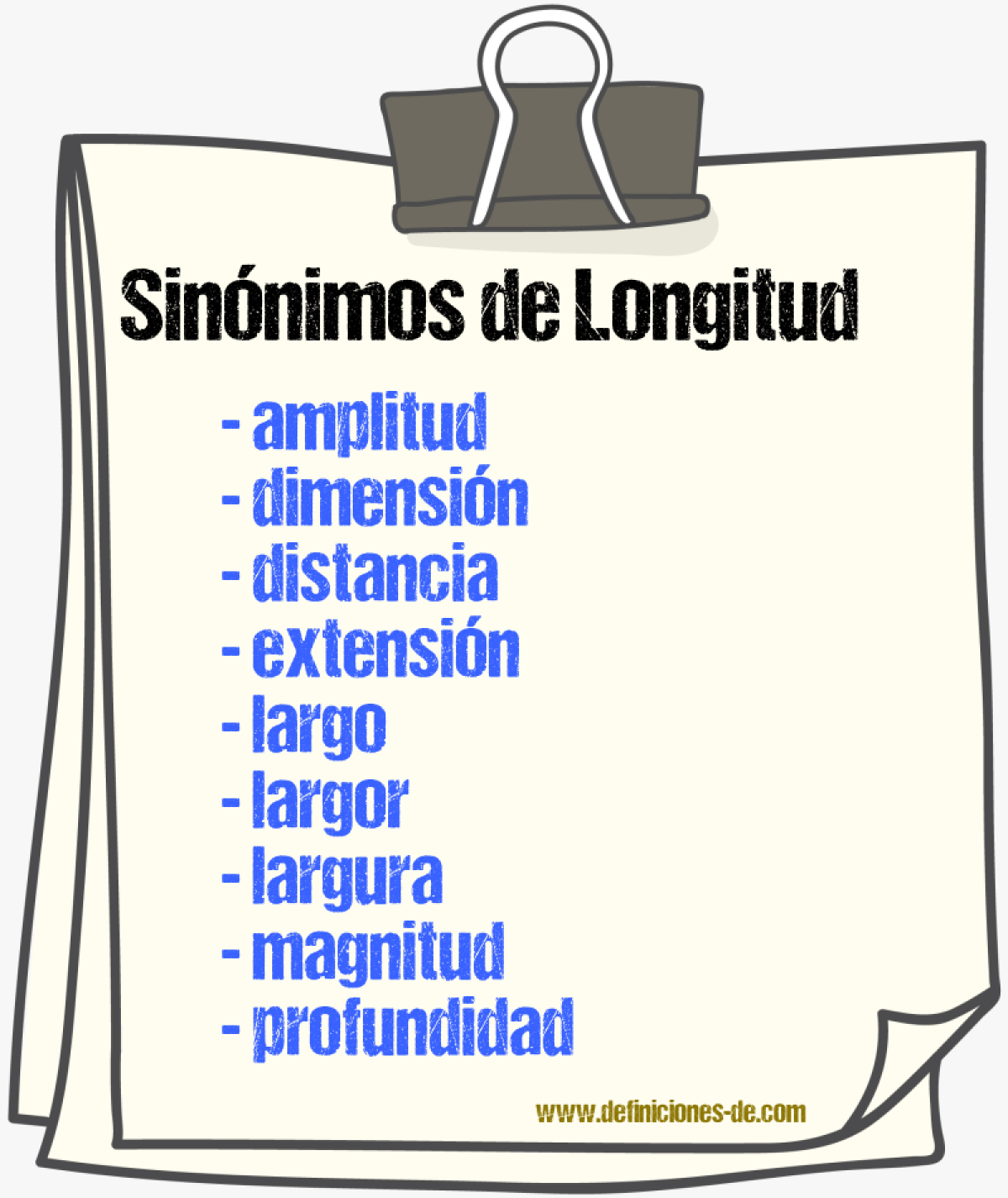 Sinónimos de longitud