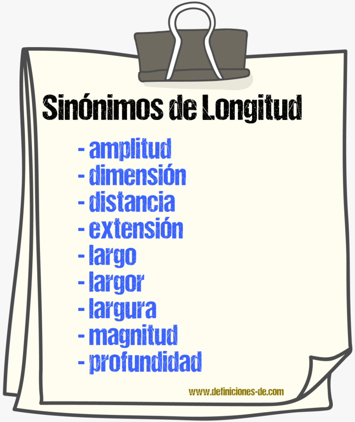 Sinnimos de longitud