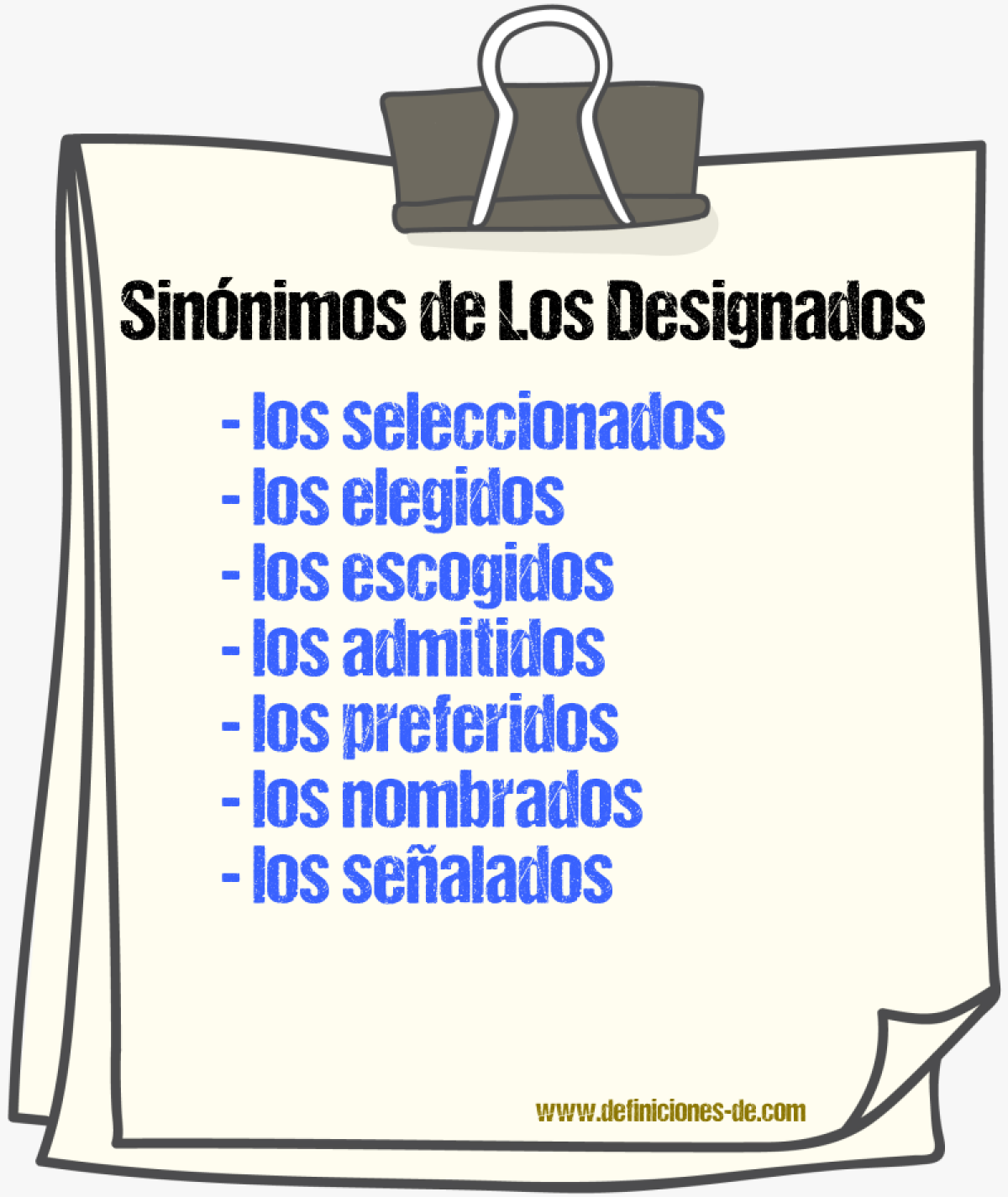 Sinónimos de los designados