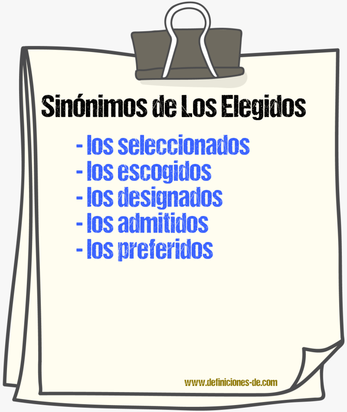 Sinónimos de los elegidos