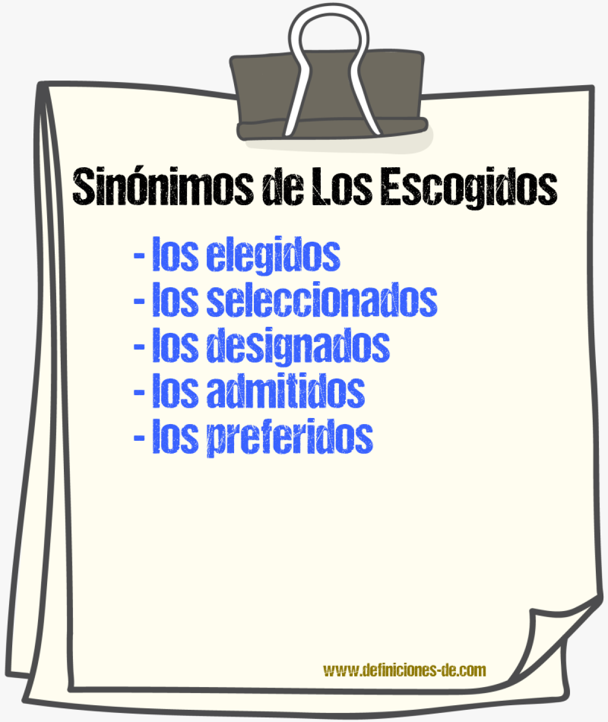 Sinónimos de los escogidos
