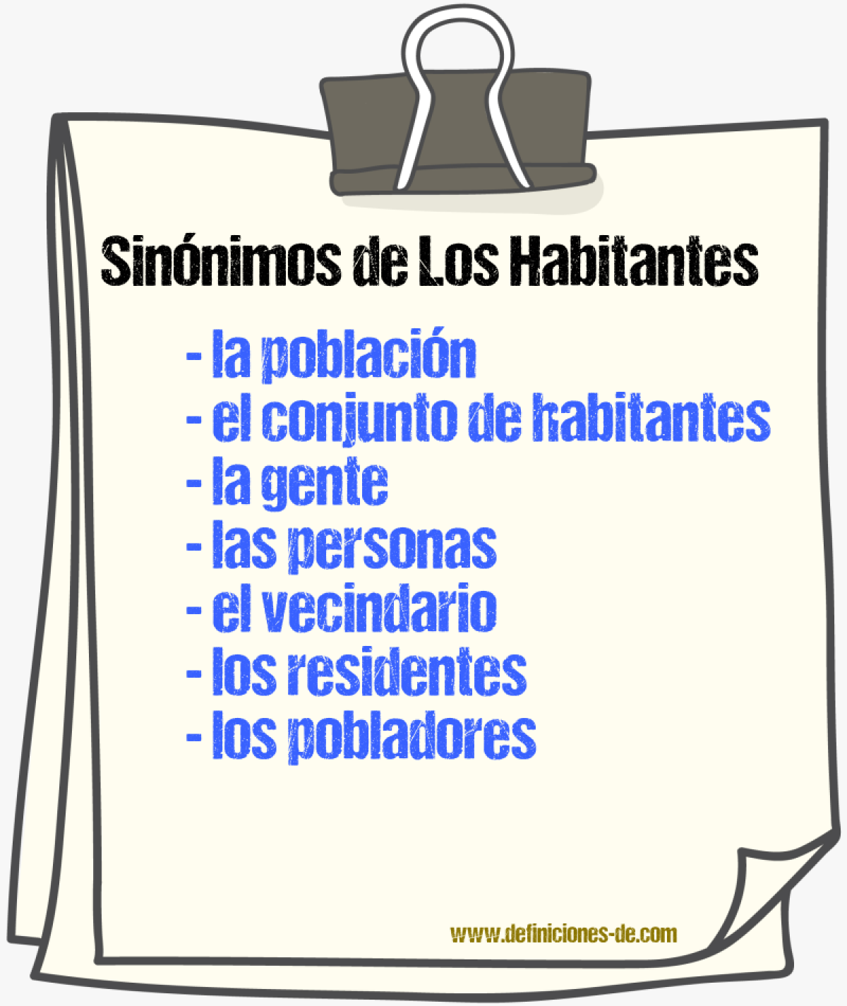 Sinónimos de los habitantes