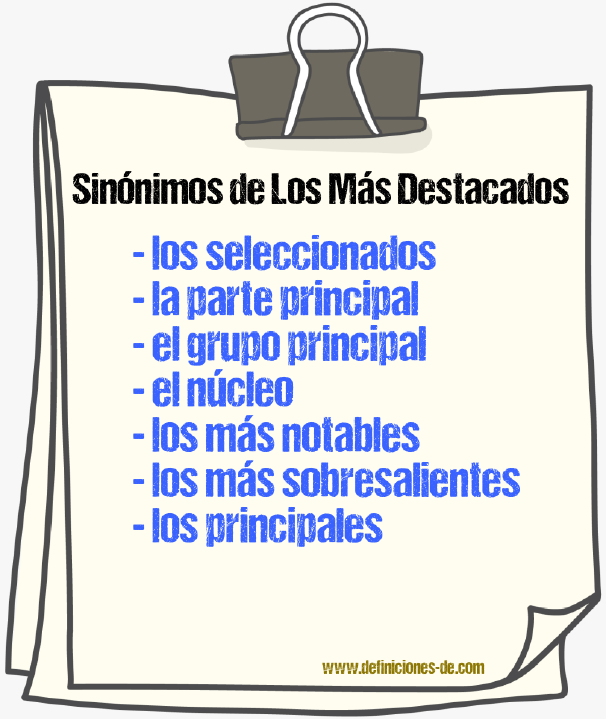 Sinónimos de los más destacados