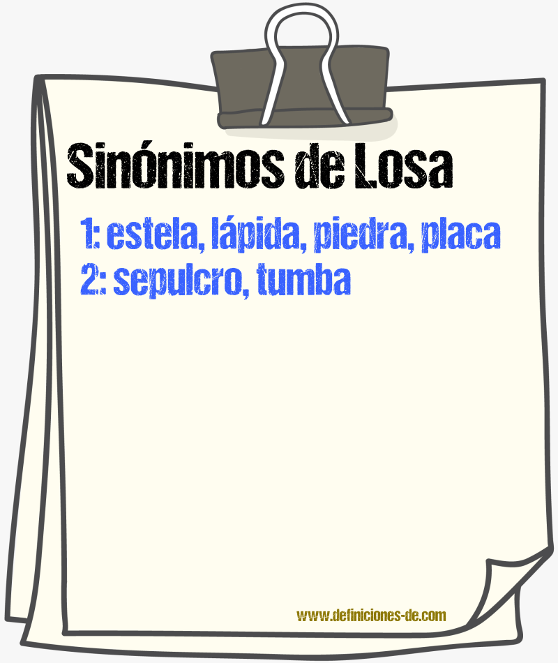 Sinnimos de losa