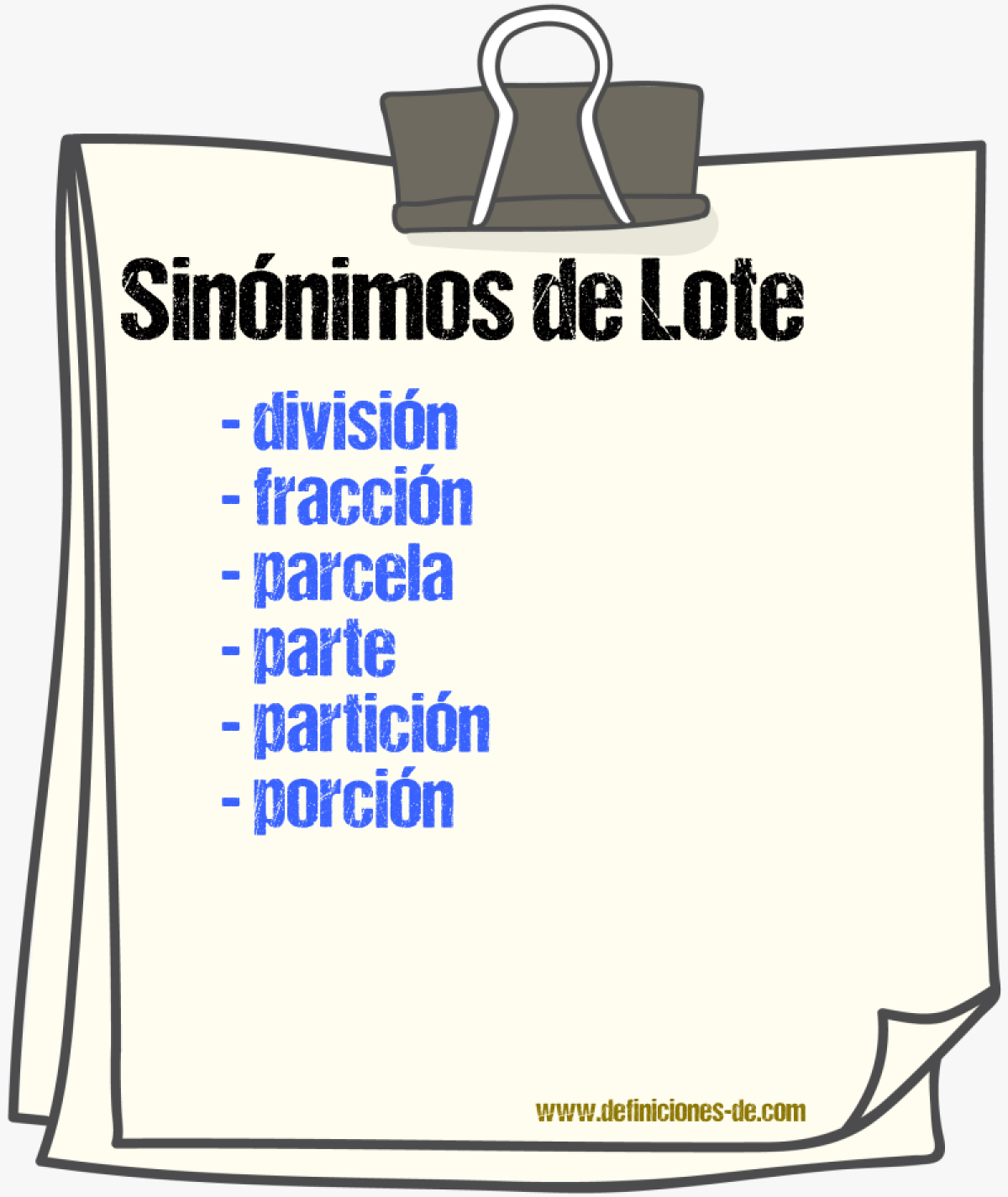 Sinnimos de lote