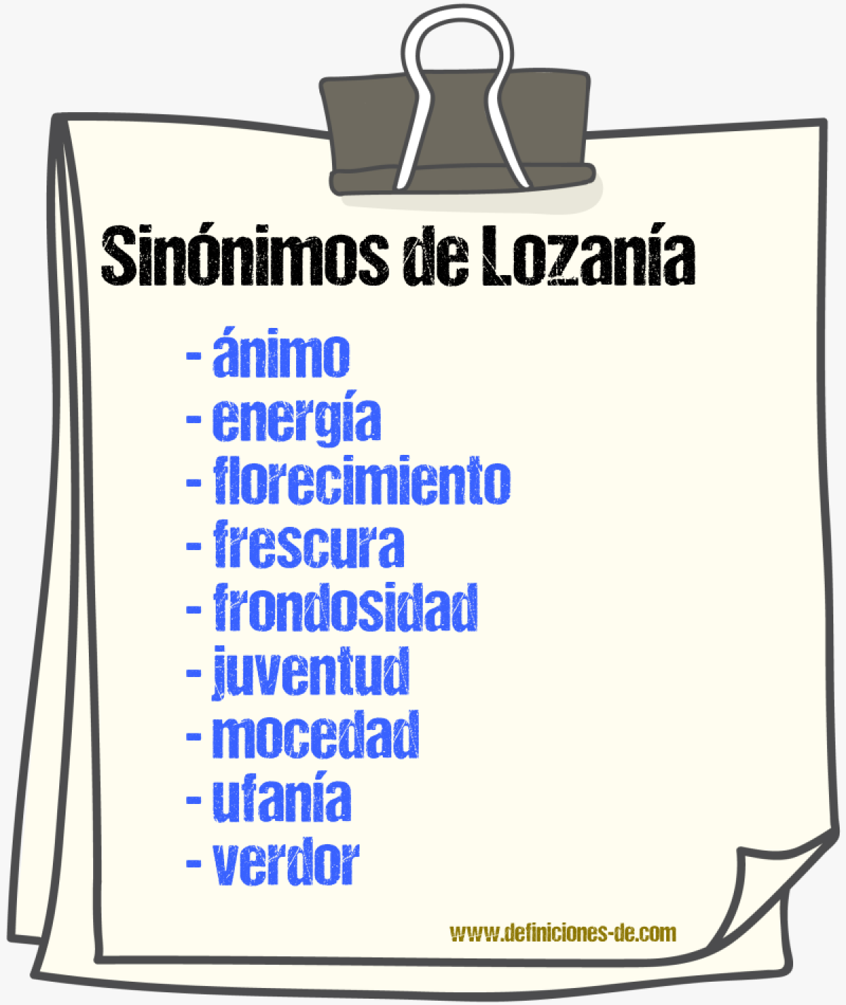 Sinnimos de lozana