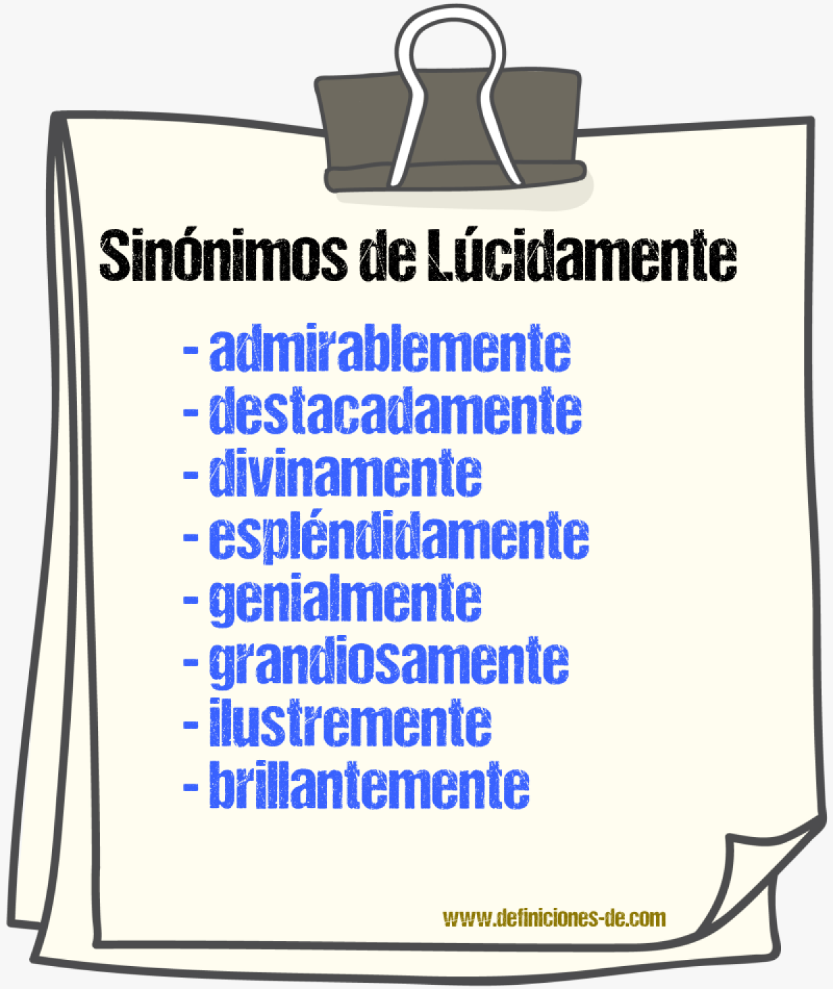 Sinnimos de lcidamente