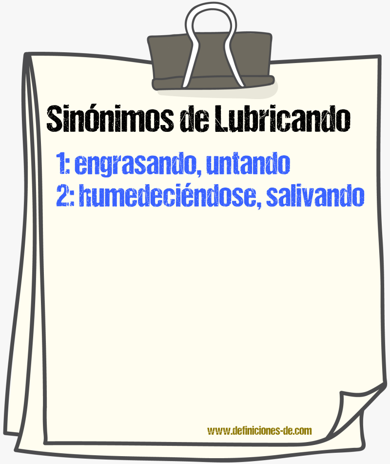 Sinónimos de lubricando