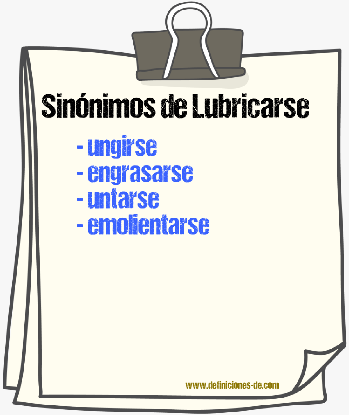 Sinónimos de lubricarse