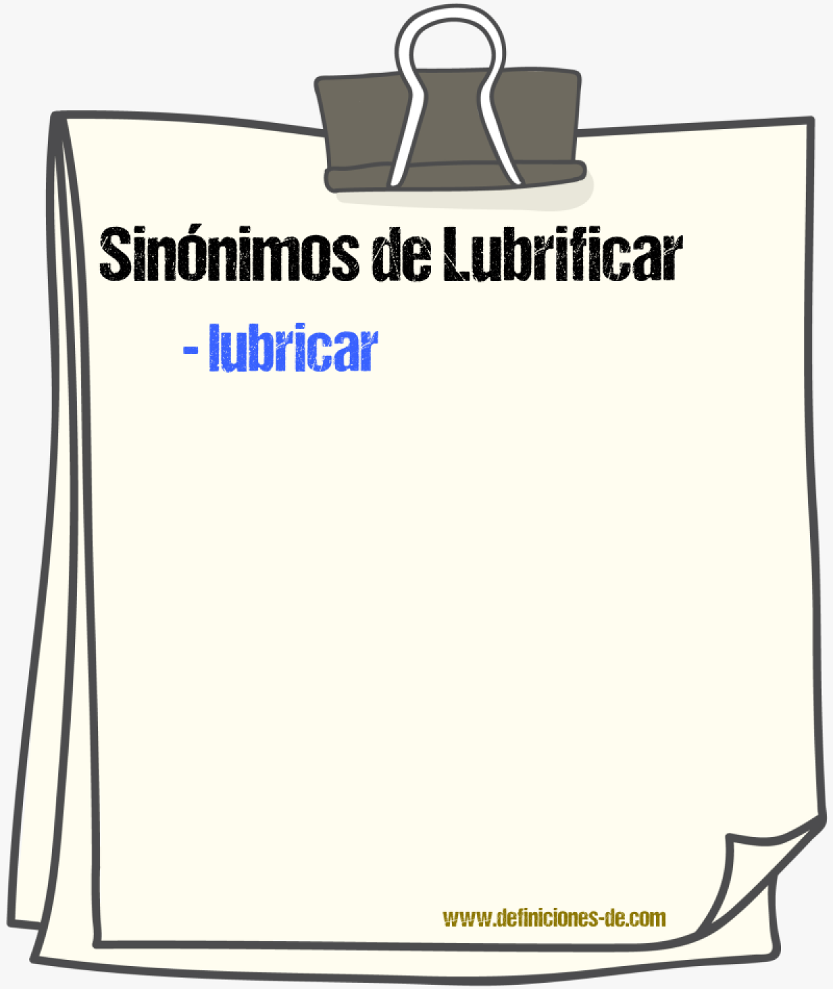 Sinnimos de lubrificar