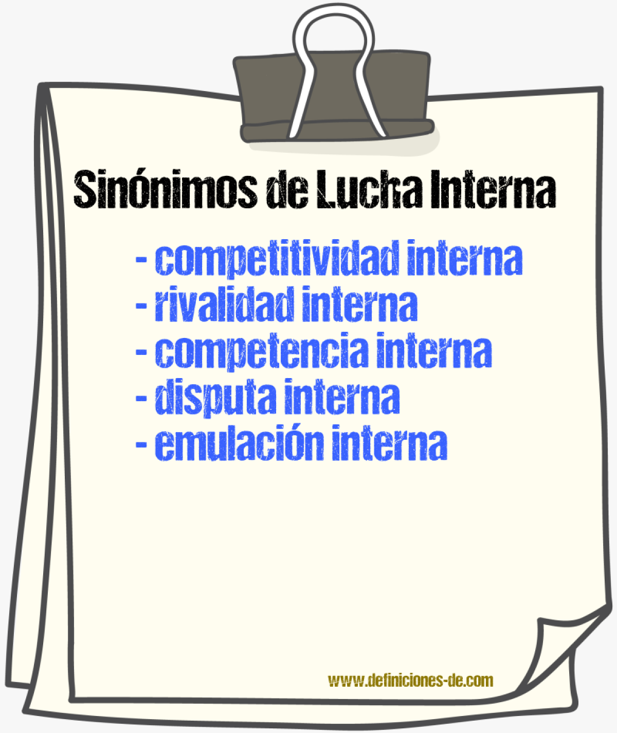 Sinónimos de lucha interna
