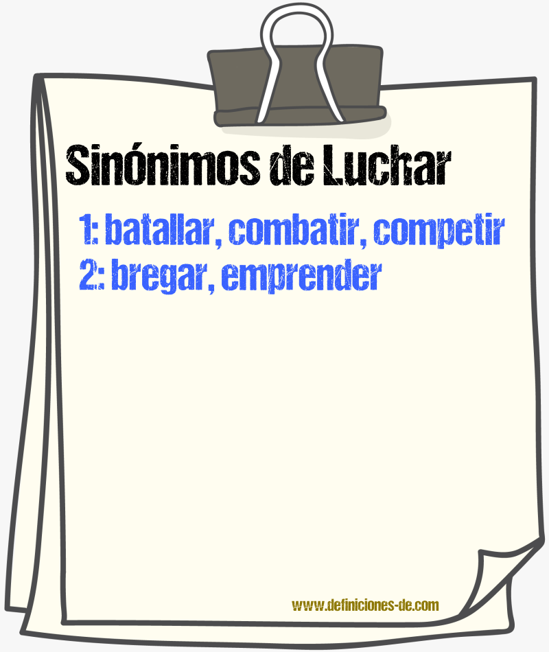 Sinnimos de luchar