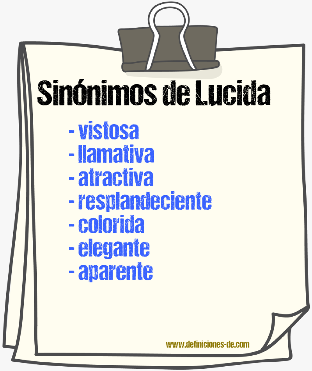 Sinónimos de lucida