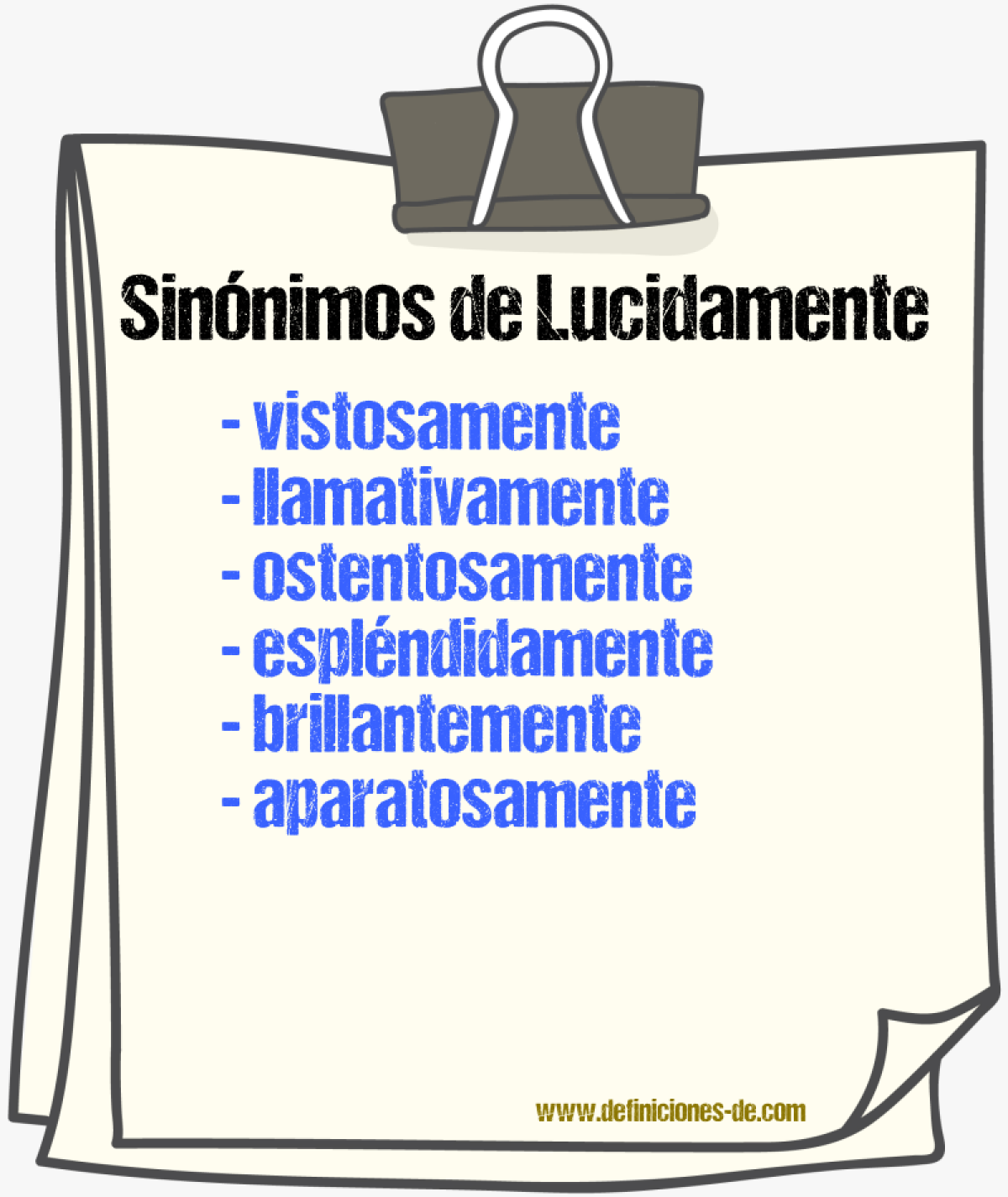 Sinónimos de lucidamente
