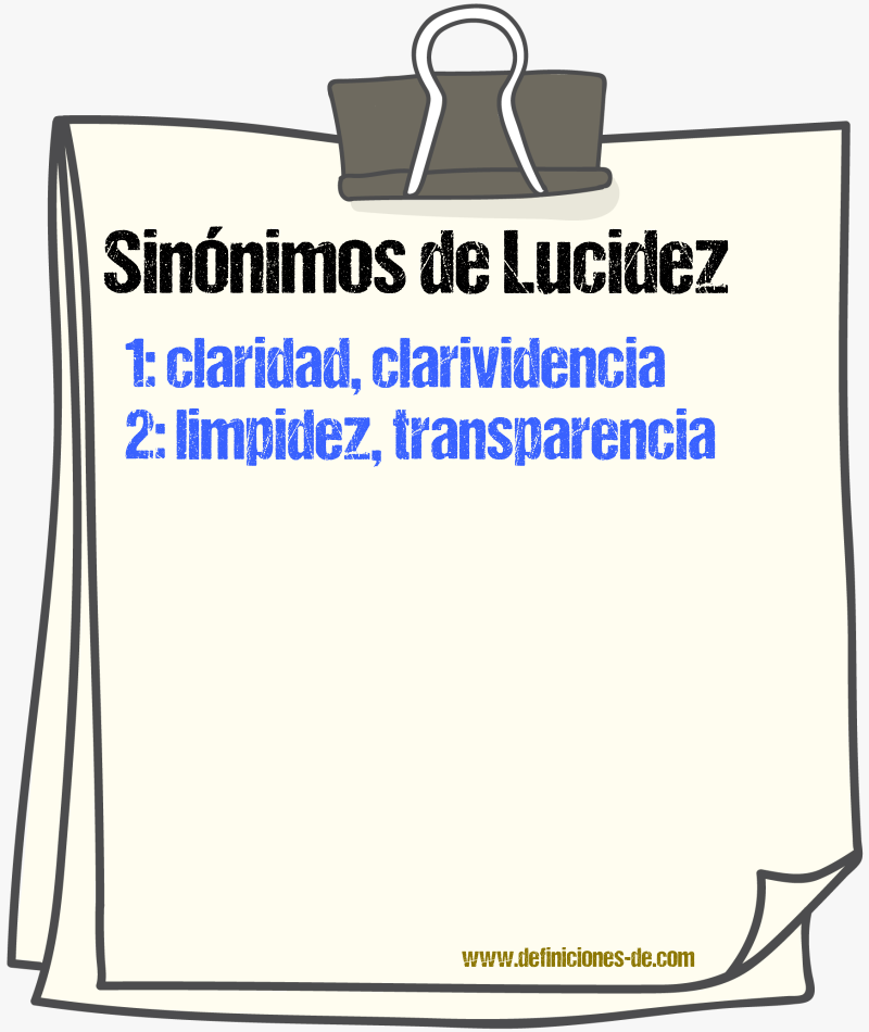 Sinnimos de lucidez