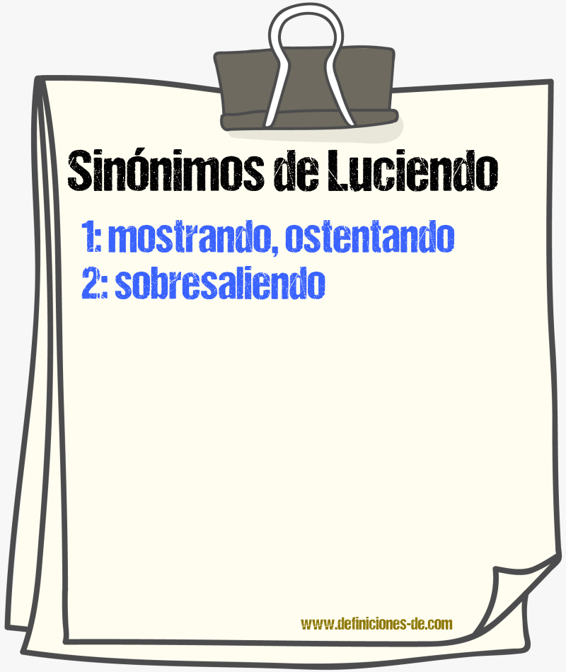 Sinónimos de luciendo